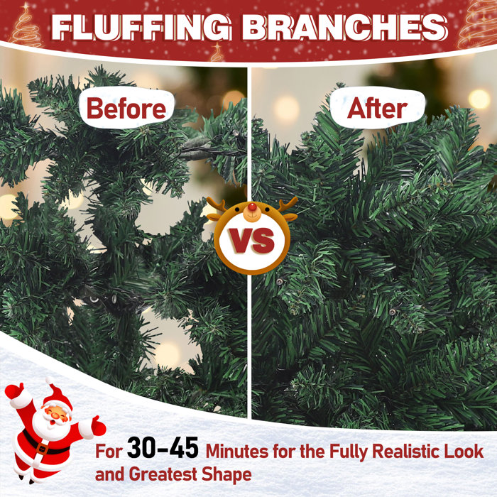 The Holiday Aisle® 6'/7.5' Pencil Christmas Tree with Lights, Prelit